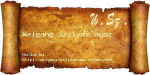 Weigang Szilvánusz névjegykártya